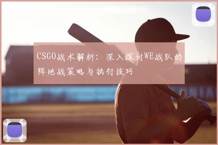 CSGO战术解析：深入探讨WE战队的阵地战策略与执行技巧